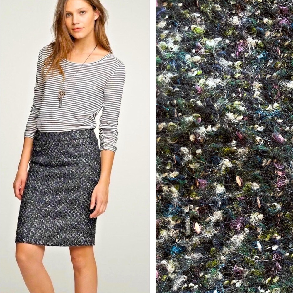 J.Crew Gorgeous Chunky Boucle Moss Tweed Pencil Skirt